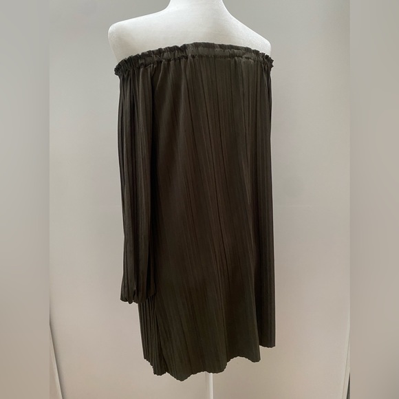 Pleated Off the Shoulder Mini Dress - Picture 3 of 4